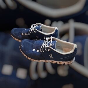 On Running Blue and White Athletic Shoes